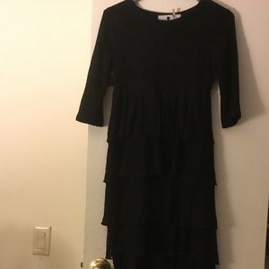 Black lace ruffle dress